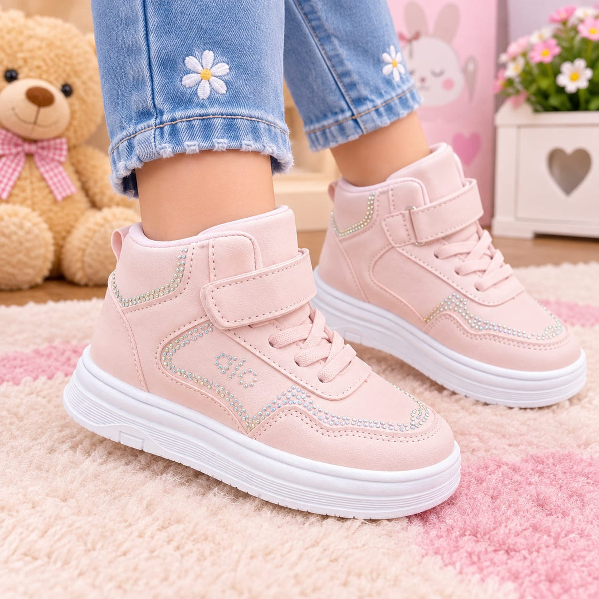 Baskets Fille avec Strass – Style Chic & Tendance 👟✨